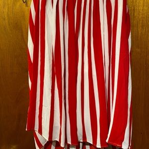 Red and White Long Skirt